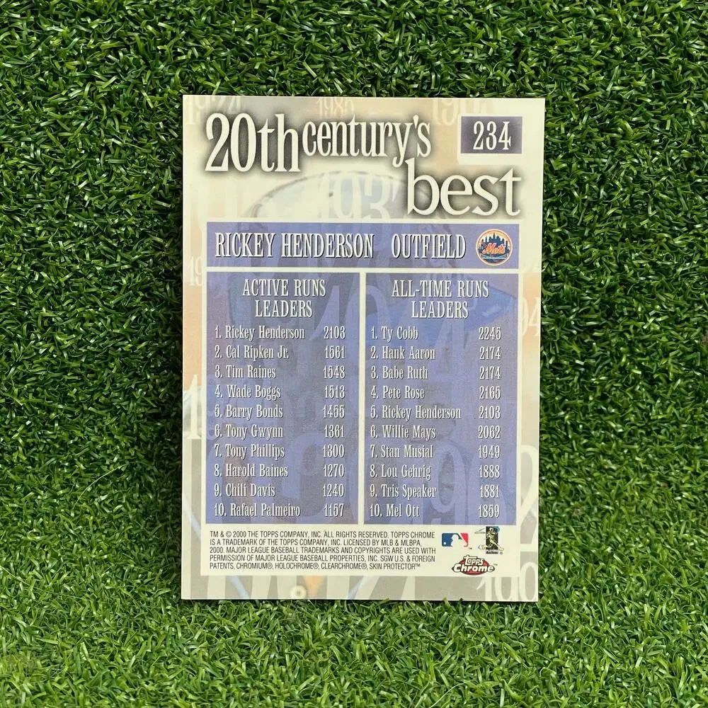2000 Topps Chrome Rickey Henderson #234 Baseball Card